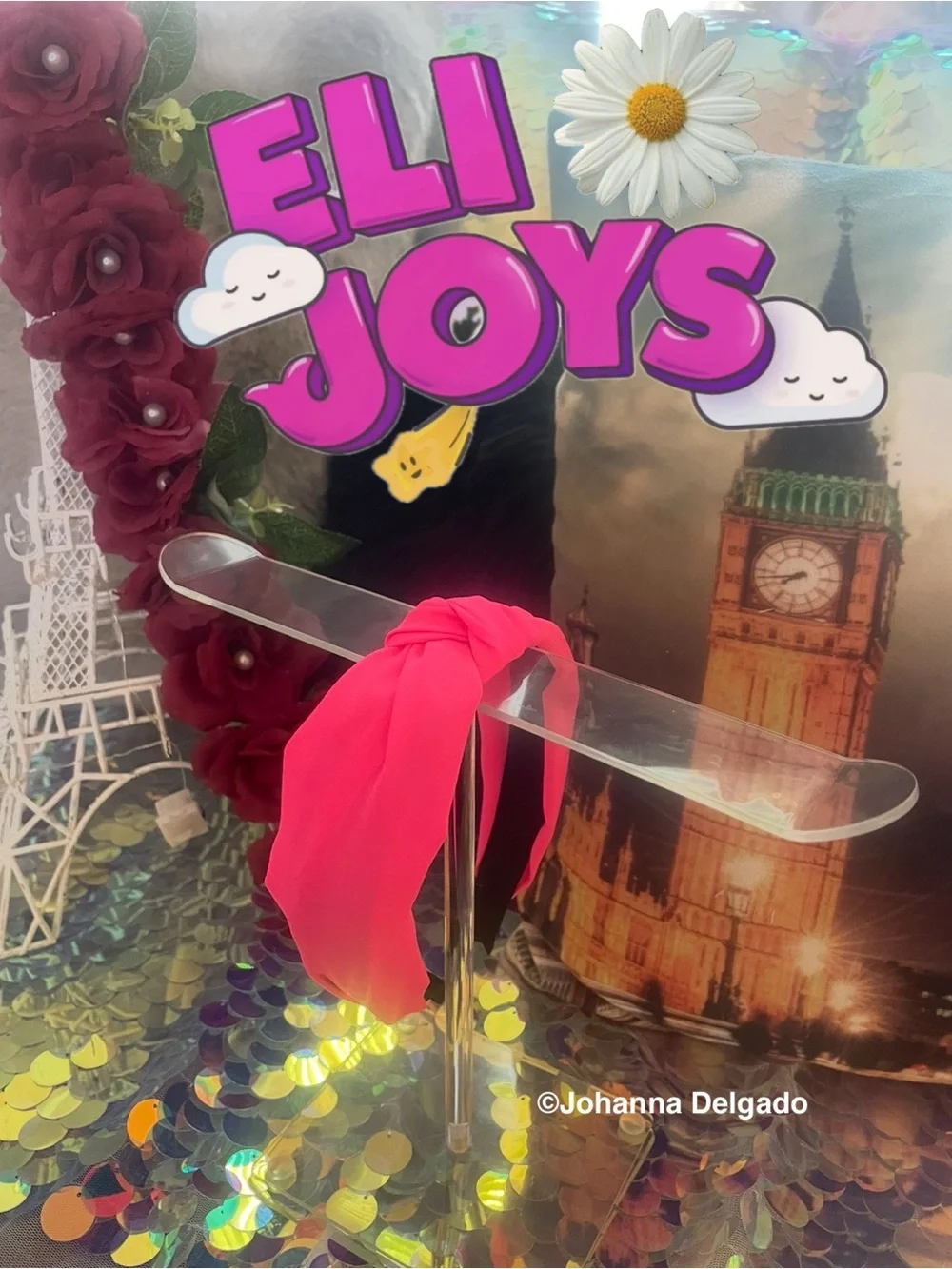 ELIJOYS Knotted Hairband in Bright Pink OS
